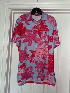 Vineyard Vines Kentucky Derby Roses Posies Floral Men's Sankaty Polo Sz M